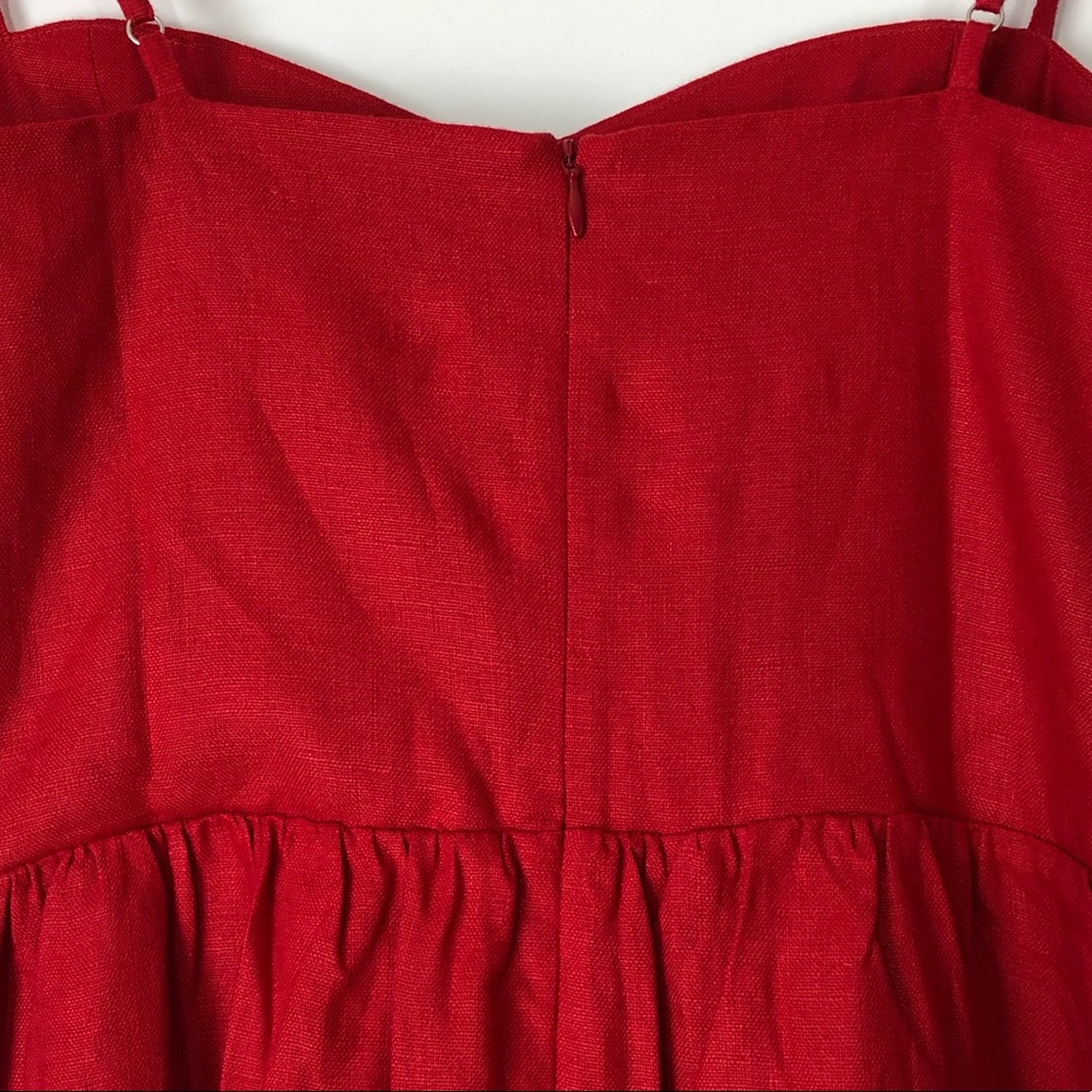 Reformation Olivia Linen Red Lipstick Dress 2 - Picture 12 of 16